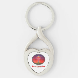 jesus kärlek you twisted heart silverfärgad nyckelring