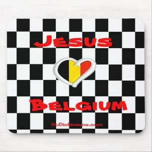 Jesus kärlekar Belgien Mousepad Musmatta