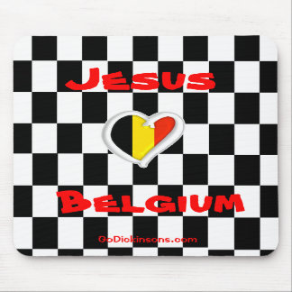 Jesus kärlekar Belgien Mousepad Musmatta