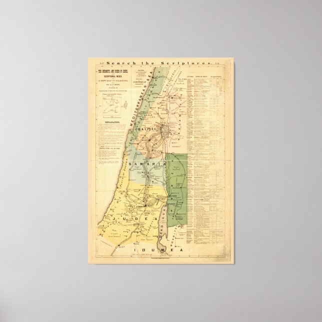 Jesus Karta resor och handlingar (1881) Canvastryck (Framsida)