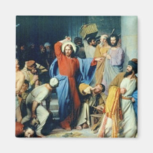 Jesus kastar ut pengar som växlar magnet