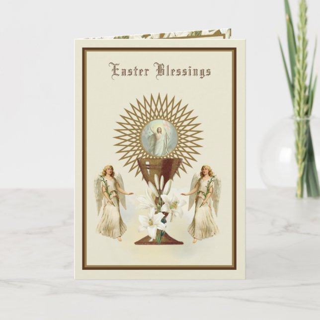Jesus, katolsk Påsk Prayer Reurrection Priest Jesu Helgkort (Framsida)