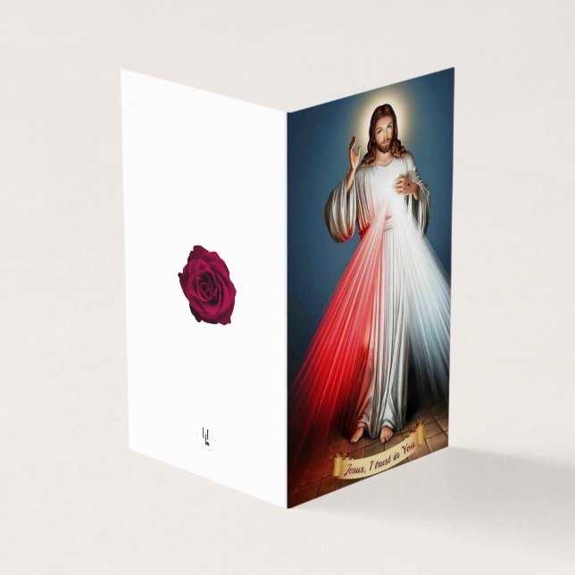 Jesus katolska Condolence Tack Kort (Utsida)