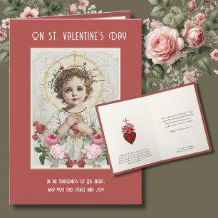Jesus katolska Valentine Ro Helig Heart Kort