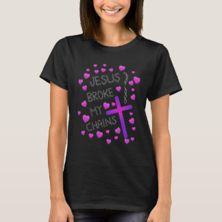 Jesus kedjar det fattiga mitt rosa- och lilakor t shirt