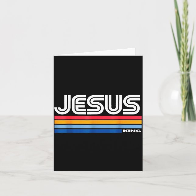 Jesus King Retro Vintage Design  Kort (Framsida)