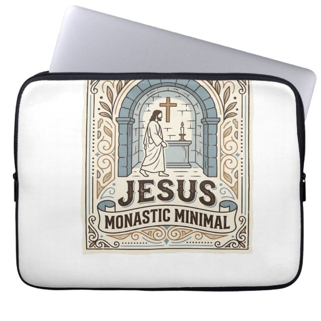 Jesus Kloster Minimal Jesus Kloster Minimal Krist Laptop Fodral (Framsidan)