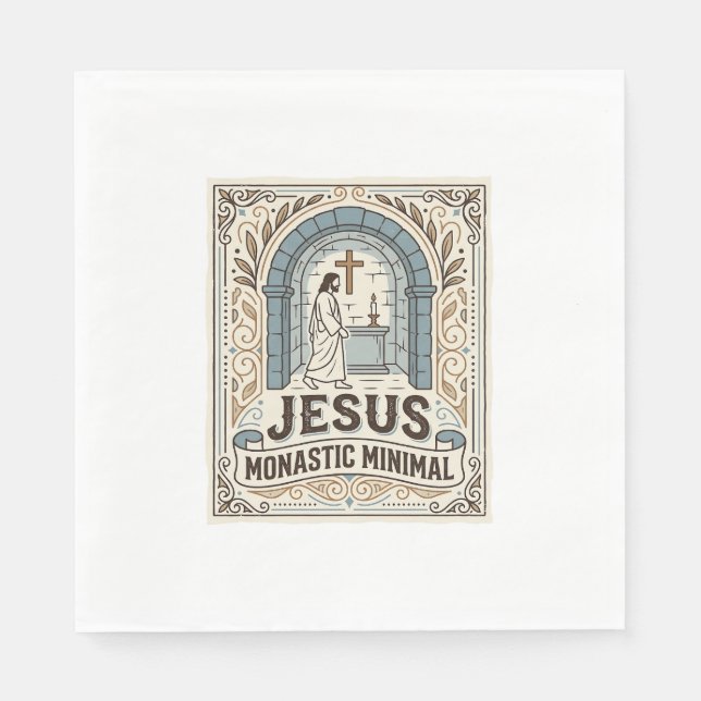 Jesus Kloster Minimal Jesus Kloster Minimal Krist Pappersservett (Framsidan)