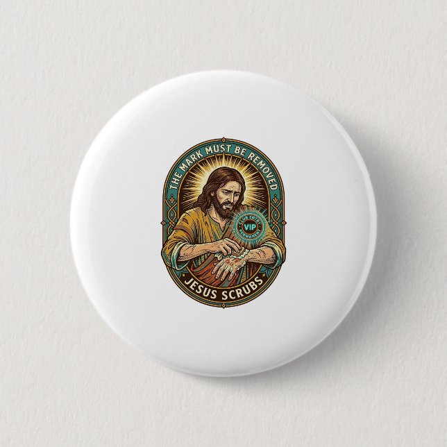 Jesus Klubb Handstämpel Kommer Inte Tvätta Bort Mo Knapp (Framsida)