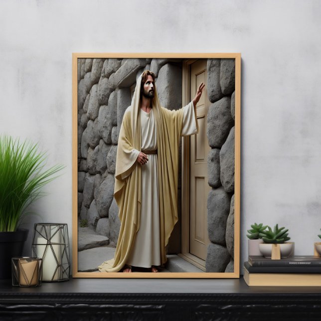 Jesus knackar på Antique Door Poster (Skapare uppladdad)