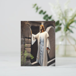 Jesus knackar på Antique Door Vykort
