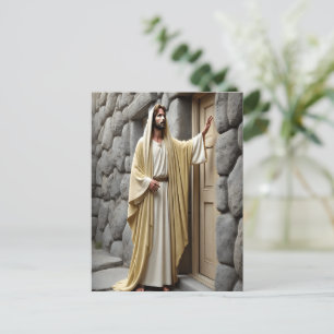 Jesus knackar på Antique Door Vykort