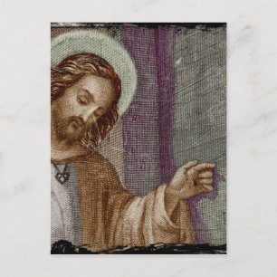Jesus knackar på dörr vykort