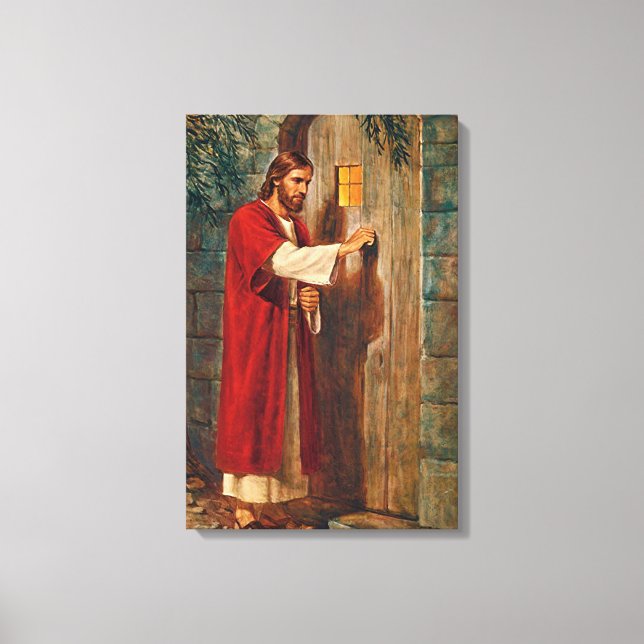 Jesus knackar på dörren canvastryck (Framsida)