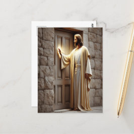 Jesus knackar vid solupphöjningsdörren vykort