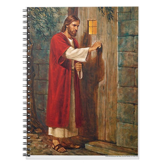 Jesus knackningar på dörren anteckningsbok med spiral (Framsidan)