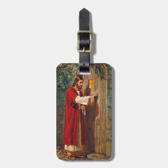 Jesus knackningar på dörren bagagebricka (Vertikal Framsida)