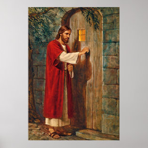 Jesus knackningar på dörren poster