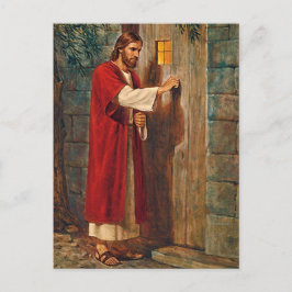 Jesus knackningar på dörren vykort