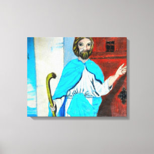 JESUS KNOCKS-arbetsyta Canvastryck