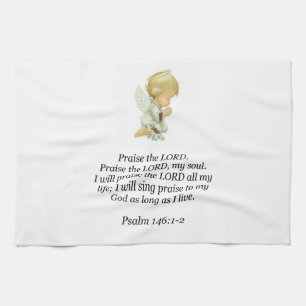 Jesus kök räcker handdukPsalms146:1 - 2 Kökshandduk
