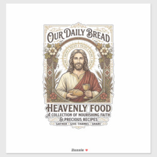 Jesus Kokbok Receptkort Estetisk Vintage T-Shirt Klistermärken