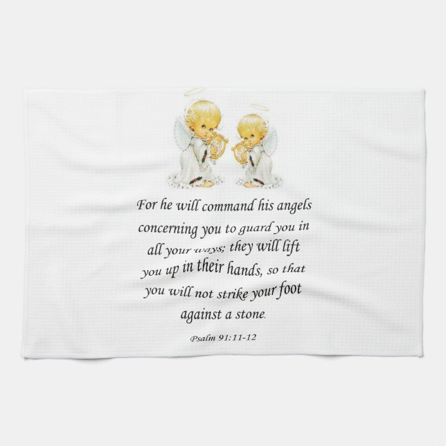 Jesus kökshandtork Psalm 91:11-12 Kökshandduk (Horisontell)