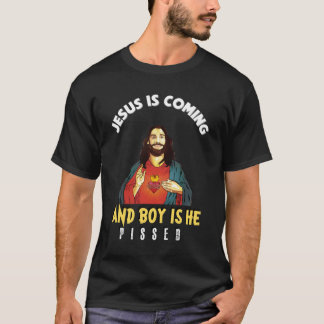 Jesus kommer och pojken är pisserad - roligt Relig T Shirt