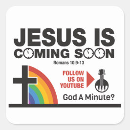 Jesus kommer snart 20 gånger om lakan.. fyrkantigt klistermärke