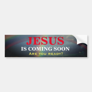 JESUS KOMMER SNART Bumper Sticker Bildekal