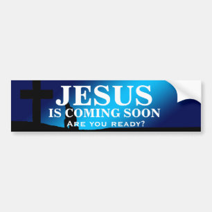 JESUS KOMMER SNART Bumper Sticker Bildekal
