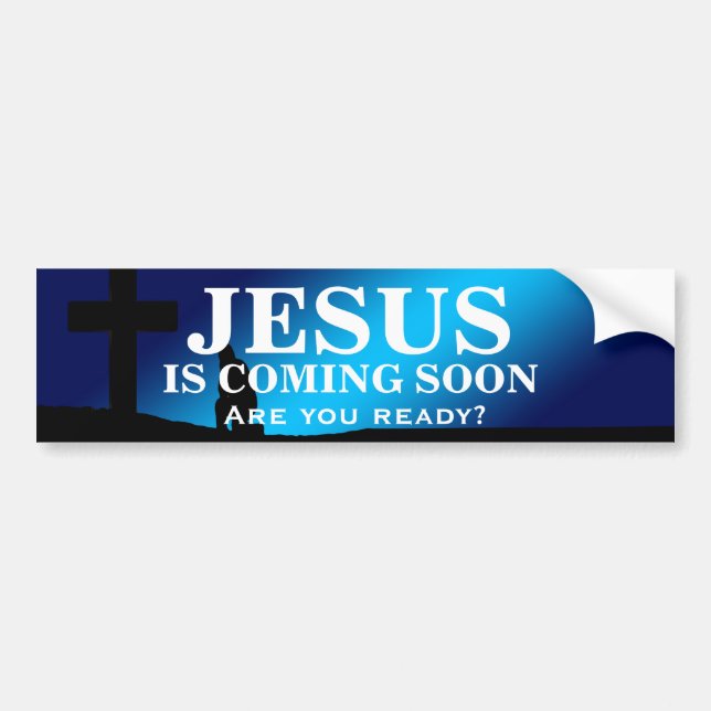JESUS KOMMER SNART Bumper Sticker Bildekal (Framsidan)