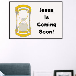 Jesus Kommer Snart Guld Timglas Poster