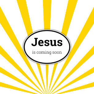 Jesus kommer snart, svart Anpassningsbar, vinyl Klistermärken