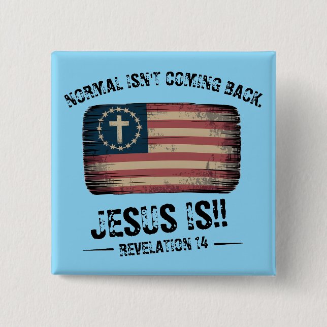 Jesus kommer tillbaka knapp (Framsida)