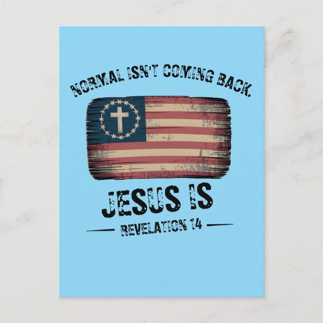 Jesus kommer tillbaka vykort (Framsida)