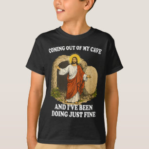 Jesus kommer ut ur grotta kristen tro trendigt t shirt