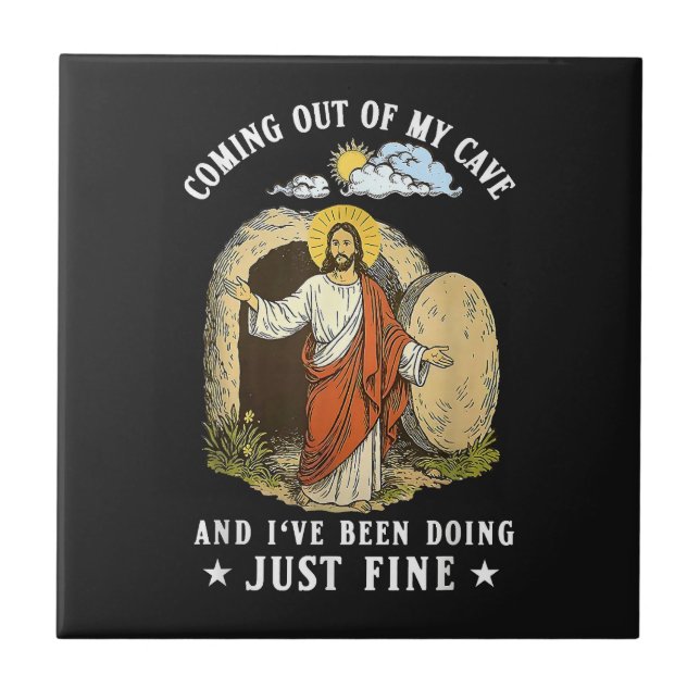 Jesus kommer ut ur min grotta  kakelplatta (Framsidan)