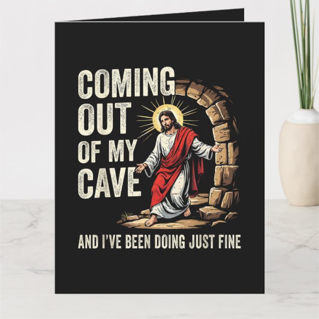 Jesus kommer ut ur min grotta kort (Framsida)