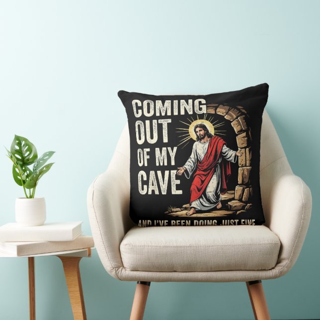 Jesus kommer ut ur min grotta kudde (Stol)