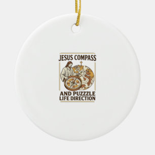 Jesus Kompass Och Pussel Livets Riktning Jesus Kom Julgransprydnad Keramik
