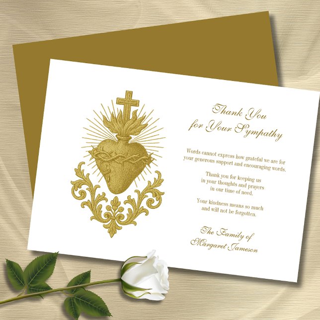 Jesus kondoleans för begravning av katolska minnen tack kort (Skapare uppladdad)