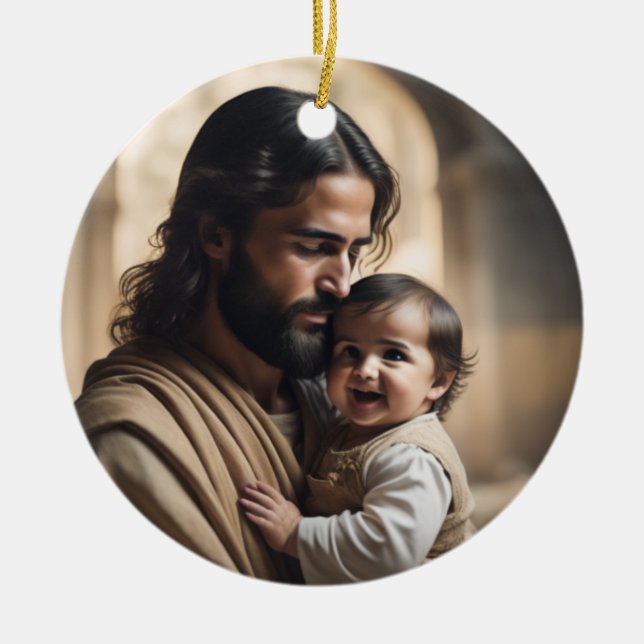 Jesus konst julgransprydnad keramik (Framsidan)