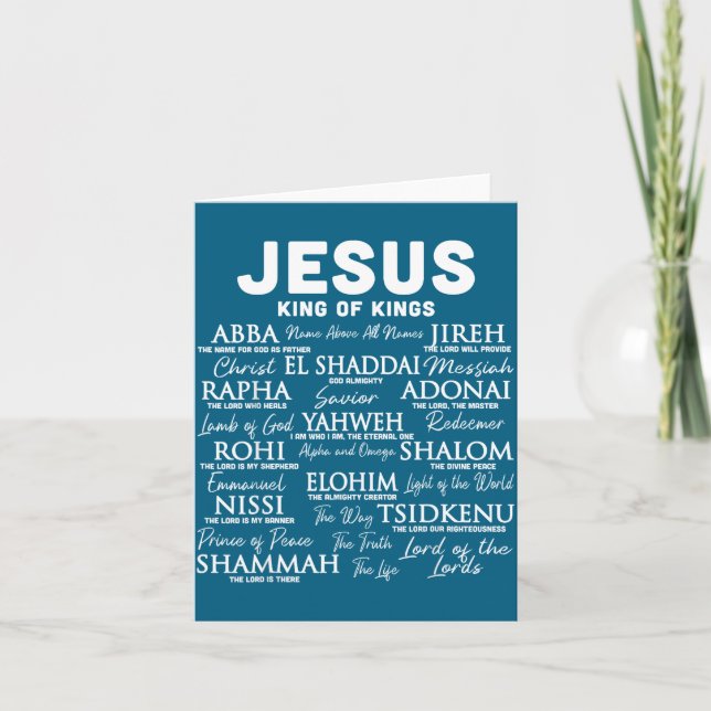 Jesus Konung Namnger Gud Hebreiska Bibelvers Kort (Framsida)