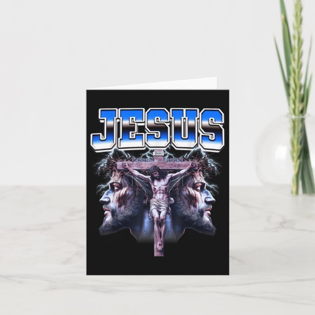 Jesus Kor Christian 90 s Bootleg Stil Kort (Framsida)