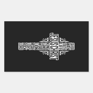 JESUS KOR - Christian Stickers Rektangulärt Klistermärke