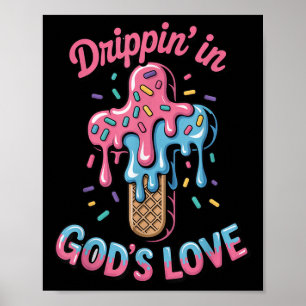 Jesus Kor Gods Kärlek Kids Christian Ice Cream Dri Poster