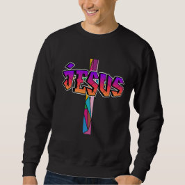 Jesus kor graffiti lång ärmad tröja