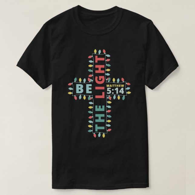 Jesus Kor jul Ljus Matthew 514 Christian T Shirt (Design framsida)