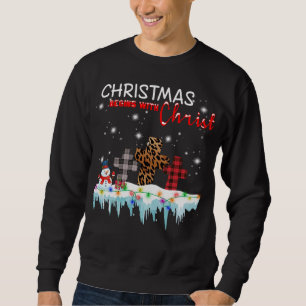 Jesus Kor, julklappar börjar med Kristus Lång Ärmad Tröja